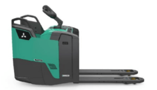 Porta-paletes eléctrico com condutor transportado Mitsubishi PBF20N3R Fourches 2400mm - 1