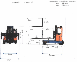 Empilhador retráctil de 4 direcções Combilift C3000EST - 12