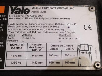 Empilhador de contrapeso 3 rodas Yale ERP16ATF - 7