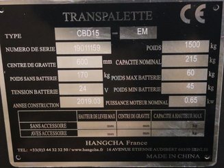 Porta-paletes eléctrico com condutor a pé Hangcha CBD15-EMD - 12