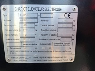Empilhador de contrapeso 3 rodas Hangcha X3W10-I (CPDS10-XD4-I)